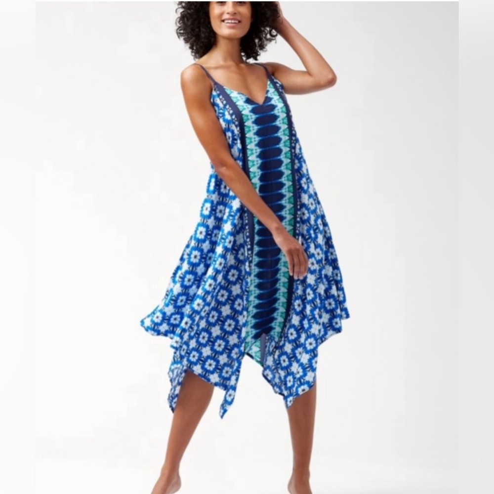 TOMMY BAHAMA TIDE SEASHELL ENGINEER Handkerchief dress.  NWT